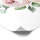 金ゴールドモダングリーンリーの女の子の赤ちゃんシャワー歓迎サイン ポスター (角)