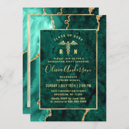 金ゴールドモダングリーン看護学校卒業党 招待状
