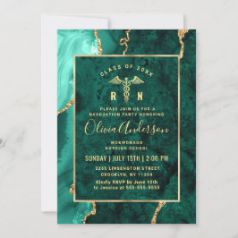 金ゴールドモダングリーン看護学校卒業党 招待状