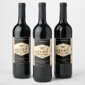 金ゴールドモダンコームmead honey bee wine ワインラベル (ボトル)