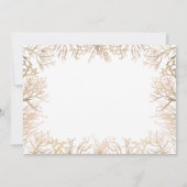 金ゴールドモダンコーラルホワイトエレガントビーチ結婚式 招待状 (裏面)