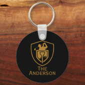 金ゴールドモダンゴルフ キーホルダー (正面)