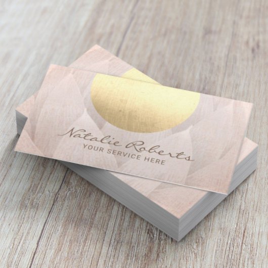 金ゴールドモダンサークルロータスフラワーサロン&スパ 名刺