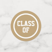 金ゴールドモダンサークル写真卒業 コンフェッティ (スモール正面)