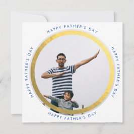 金ゴールドモダンサークルHappy Father's Day写真 案内状