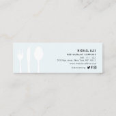 金ゴールドモダンシェフ&ケータリング名刺 スキニー名刺 (裏面)