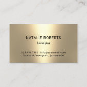 金ゴールドモダンシザーハンドヘアスタイリストヘアサロン 名刺 (裏面)