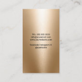 金ゴールドモダンシザーフラワー美容師サロンスパ 名刺 (裏面)