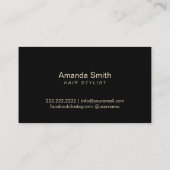 金ゴールドモダンシザーヘアドレッサー美容師サロン 名刺 (裏面)