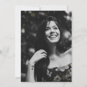 金ゴールドモダンシックサプライズ写真誕生日パーティー 招待状 (裏面)