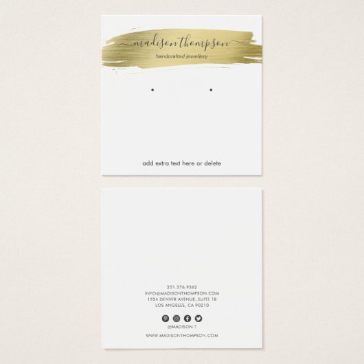 金ゴールドモダンシック・イヤリング・ディスプレイ (正面&裏面)