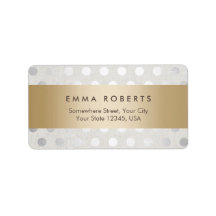 金ゴールドモダンシルバーストライプの水玉模様クラシーリネン