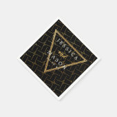 金ゴールドモダンシ結婚ックのナプキンス スタンダードカクテルナプキン (角)