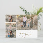 金ゴールドモダンジョイコラ数々のージュフォトホリデーカード シーズンカード (スタンド正面)