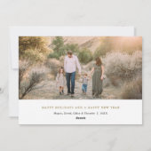 金ゴールドモダンジョイコラ数々のージュフォトホリデーカード シーズンカード (裏面)