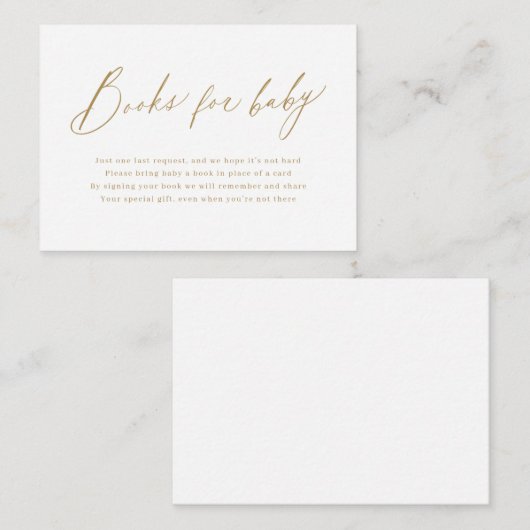 金ゴールドモダンスクリプトのミニマリスト書要求 エンクロージャーカード (正面/裏面)