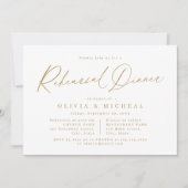 金ゴールドモダンスクリプトのミニマルなリハーサル 招待状 (正面)