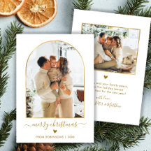 金ゴールドモダンスクリプトアーチ2フォトメリークリスマス