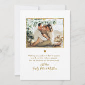 金ゴールドモダンスクリプトアーチ2フォトメリークリスマス シーズンカード (裏面)