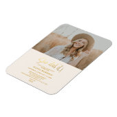 金ゴールドモダンスクリプトグラッドパーティーフォト招待状M マグネット (左側)