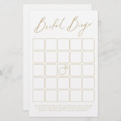 金ゴールドモダンスクリプトブライダルシャワービンゴゲーム (正面/裏面)