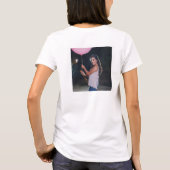 金ゴールドモダンスクリプト名2025卒業写真 Tシャツ (裏面)