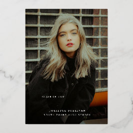 金ゴールドモダンスクリプト大学院写真卒業パーティー 箔招待状