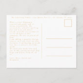 金ゴールドモダンスクリプト宗教的なクリスマス3写真 シーズンポストカード (裏面)