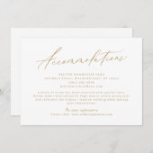 金ゴールドモダンスクリプト最小化宿泊施設 エンクロージャーカード (正面/裏面)