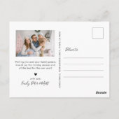 金ゴールドモダンスクリプト5複数のクリスマスフォト ポストカード (裏面)