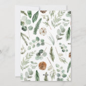 金ゴールドモダンスクリプトeucalyptus植物性クリスマス シーズンカード (裏面)