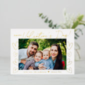 金ゴールドモダンスクリプトValentine's Day写真 箔シーズンカード (立ち正面)