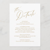 金ゴールドモダンスクリプ結婚トのミニマル詳細 エンクロージャーカード (正面)