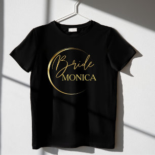 金ゴールドモダンスクリムパーソナライズされたリスト Tシャツ