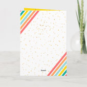 金ゴールドモダンスターイエロークリスマスボールワンフォト カード (裏面)