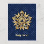 金ゴールドモダンスターブルーイースター シーズンポストカード (正面)