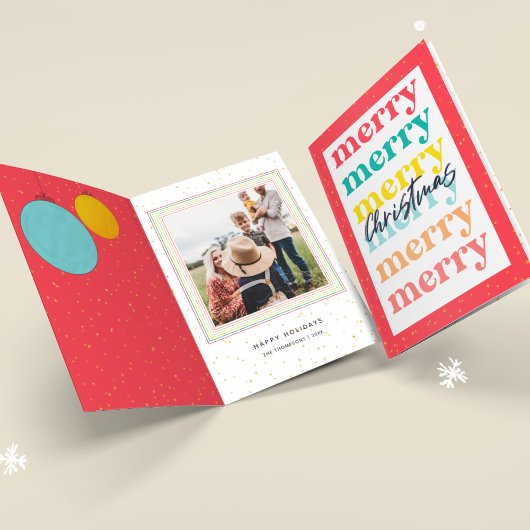 金ゴールドモダンスターレッドクリスマスボール1枚 カード