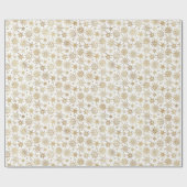 金ゴールドモダンスノーフレークスクリスマスホリデー ラッピングペーパー (フラット)