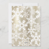 金ゴールドモダンスノーフレーク公証人ホリデーフォト シーズンカード (裏面)