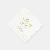 金ゴールドモダンスパークル&応援100th誕生日パーティー スタンダードカクテルナプキン (角)