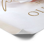 金ゴールドモダンス写真結婚の歓迎エレガントF ポスター (角)