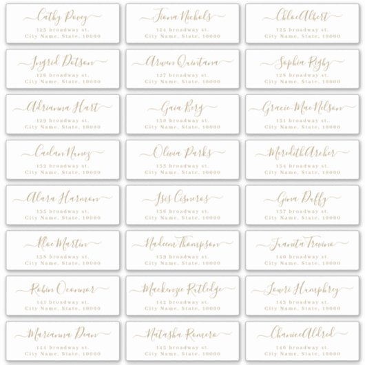 金ゴールドモダンス結婚クリプトのゲスト住所 シール (正面)