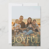 金ゴールドモダンタイポグラフィ写真オーバーレイ赤クリスマス シーズンカード (正面)