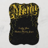 金ゴールドモダンタイポグラフィ結婚のメニュー メニュー (裏面)