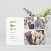 金ゴールドモダンタイポグラフィ3フォトコラージュ セーブザデート (スタンド正面)