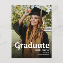 金ゴールドモダンタッセルクラス2024卒業写真 案内ポストカード