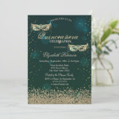 金ゴールドモダンダイアモンズマスクグリーンキンセアニラ 招待状 (スタンド正面)