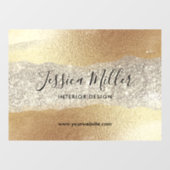 金ゴールドモダンダイヤモンドグリッターホイルフェイクラグジュアリーグラム ウィンドウサイン (シート)