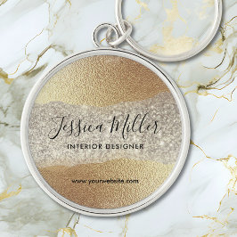 金ゴールドモダンダイヤモンドグリッターホイルフェイクラグジュアリーグラム キーホルダー