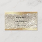 金ゴールドモダンダイヤモンドグリッターホイルフェイクラグジュアリーグラム コーリングカード (裏面)